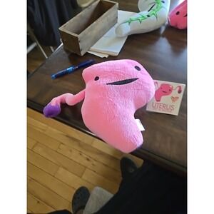 I Heart Guts Plush Pink Uterus w/ Fallopian Tubes & Purple Ovaries Womb Service